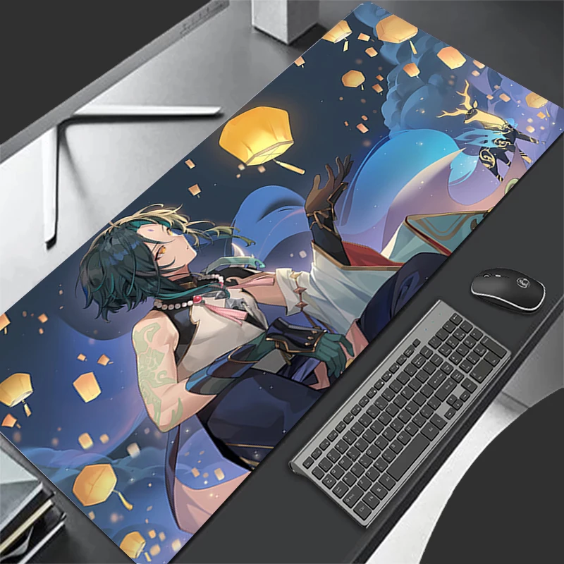 لوحة ماوس تأثير Genshin Xiao ، ملحقات الألعاب الكبيرة ، XL ، لوحة مفاتيح ألعاب الكمبيوتر ، حصيرة مكتب ، لوحة ماوس للهدايا