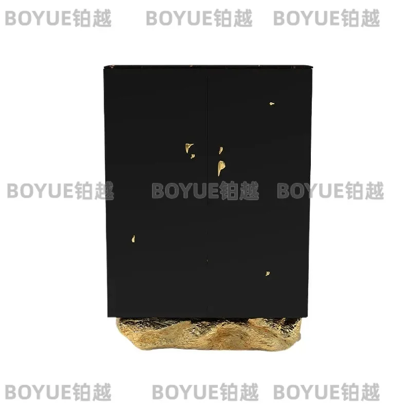 Luxury Pure Copper Dining Side Cabinet Solid Wood Art Locker for Villa Living Room High End Storage Furniture