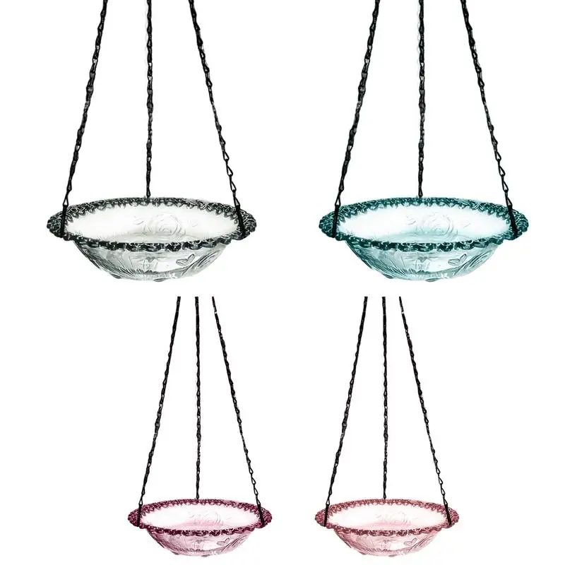 

Garden Bird Bath Birdbaths For Outdoors Heavy-Duty Decorative Hangable Birdhouse Metal Hanger Waterer For Backyard Patio Balcony