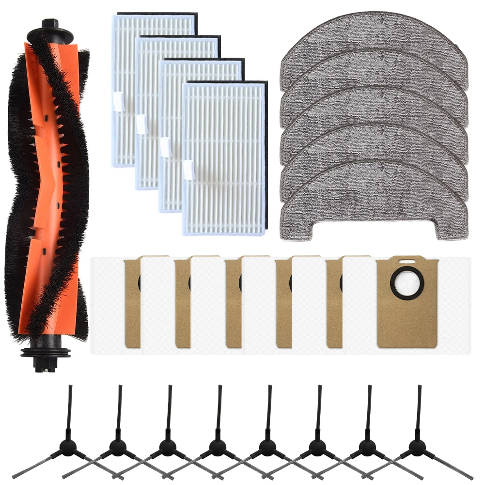 For MONSGA for MAX Robot Vacuum Cleaning Support Accessories Including Main Brush Side Brush Filter Mop Cloth and Bag