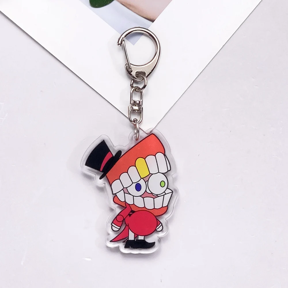 شخصيات كرتونية مذهلة السيرك الرقمي الاكريليك سلسلة مفاتيح السيارة الملحقات حقيبة سحرية على ظهره قلادة كيرينغ هدايا لمحبي