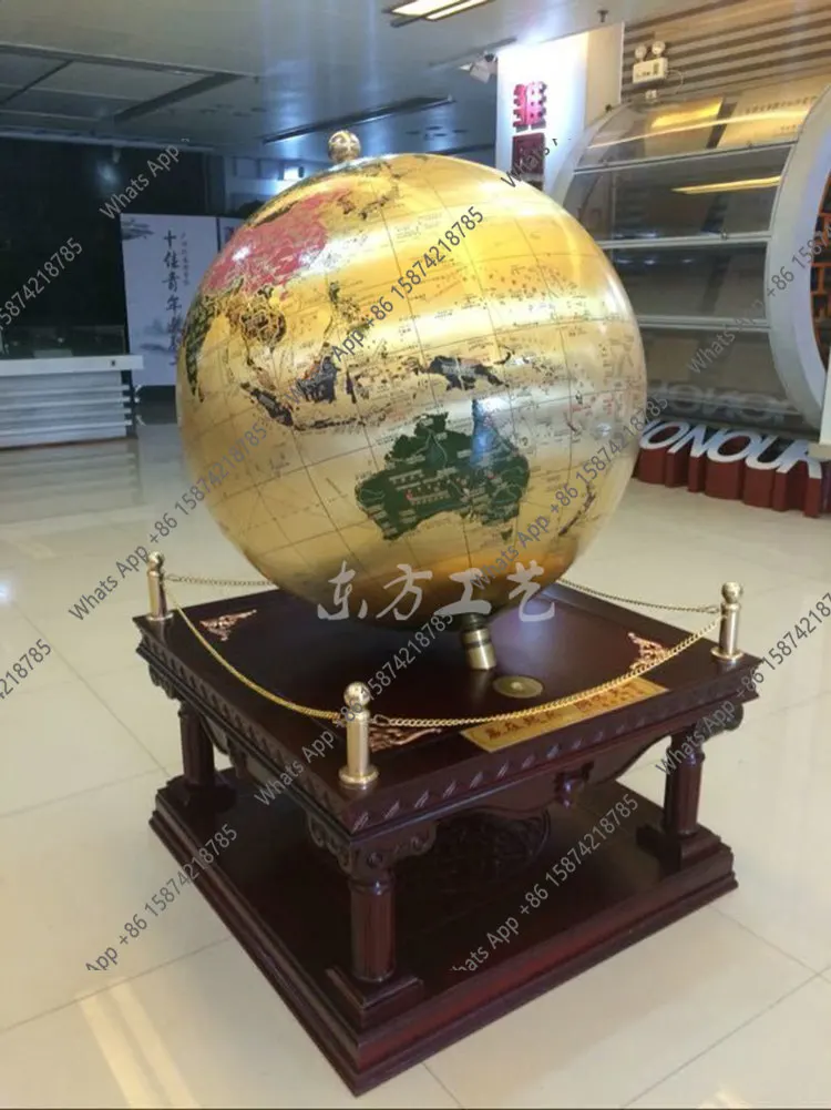 High-end pure copper globe ornament king factory opening housewarming anniversary souvenir graduation school gift