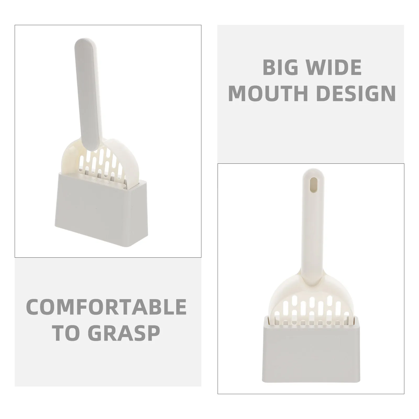 

1 set 1 Set Cat Litter Scoop Holder Heavy-Duty Abs Wide-Mouth Pet Litter Cleanup Kit Scoop For Cats Small Large Kitten Cleaning