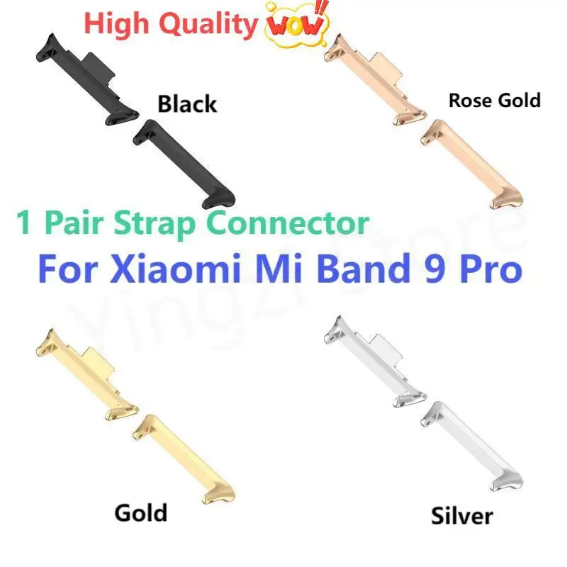 1 par de adaptador de conector para xiaomi mi band 9 pro pulseira de aço inoxidável 316l para xiaomi mi band9 pro acessórios