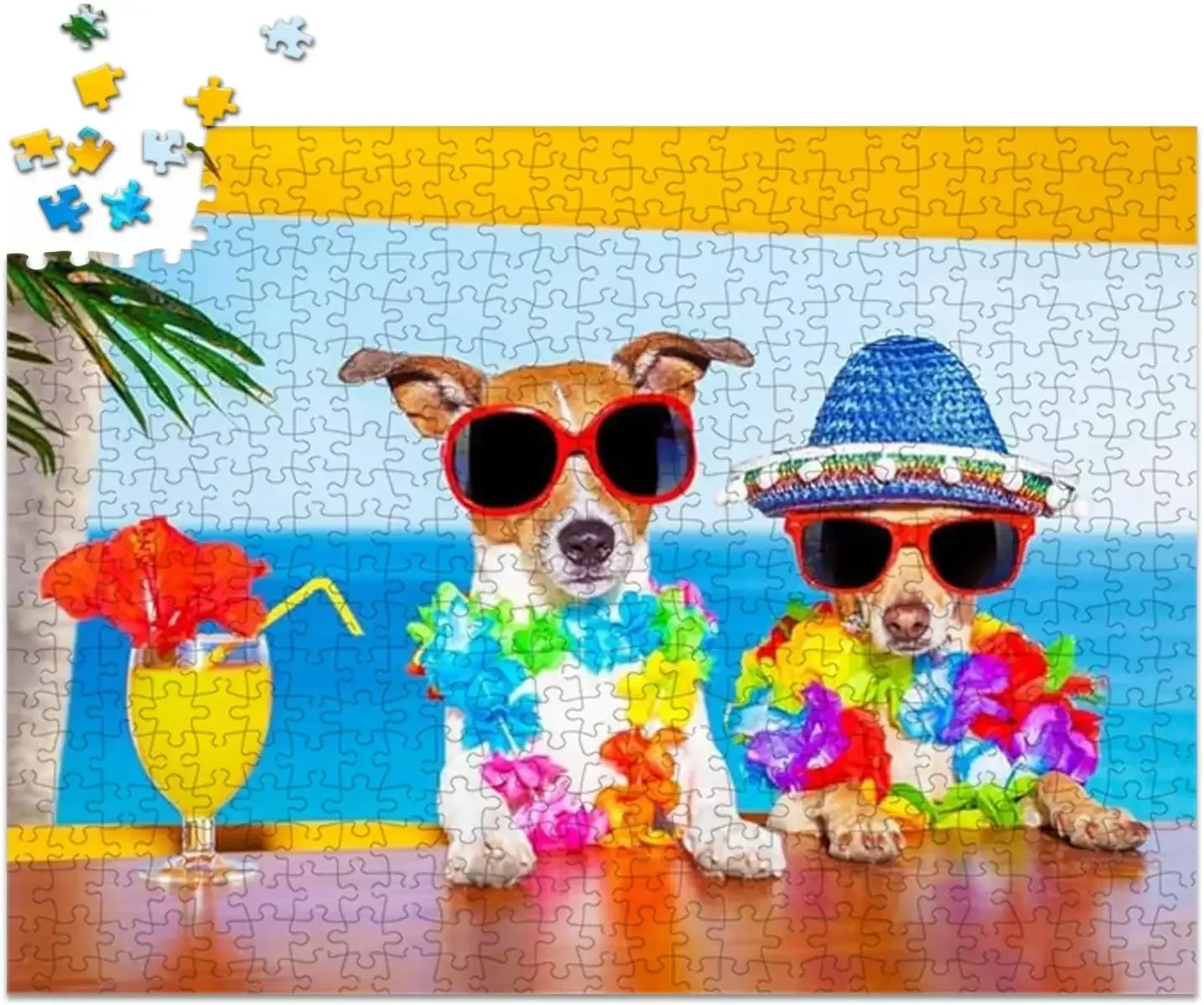 성인을위한 1000/500/300 조각 동물 직소 퍼즐 교육 게임 다채로운 아이디어 휴가 개 퍼즐 가족을위한 게임 밤