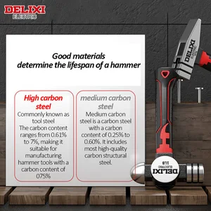 DELIXI ECECTRIC مطرقة مخلب صغيرة متعددة الوظائف ، مطرقة مضادة للانزلاق ومقاومة للصدمات ، أداة يدوية احترافية لأعمال النجارة المغناطيسية أعلى 8 مبيعات مطرقة أوتوماتيكية للأظافر - No4