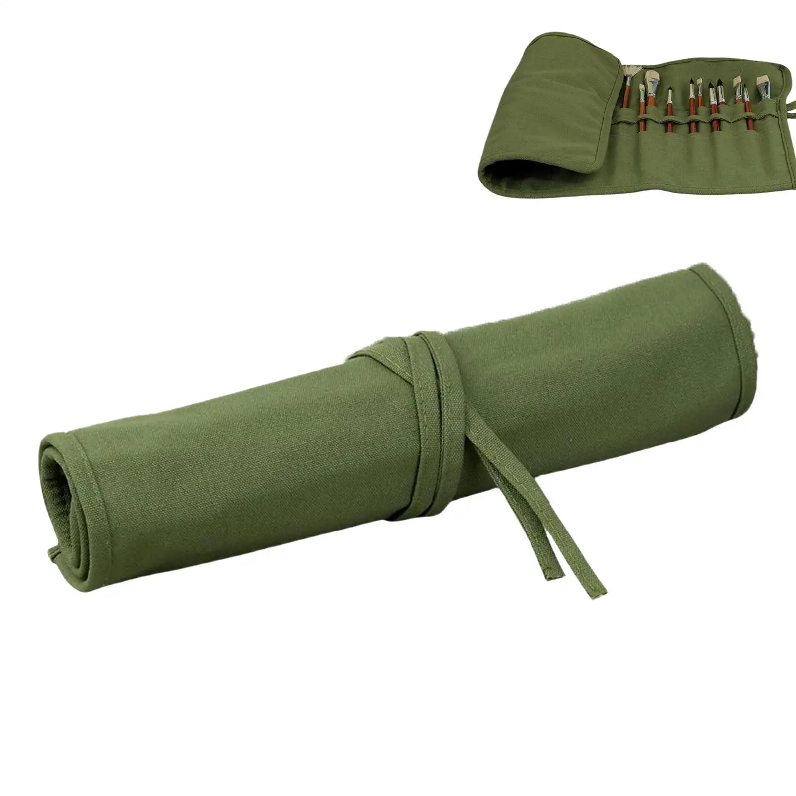 

30 Slot Paint Brush Roll Up Storage Case Canvas Brush Bag for Home Desk School Classroom Workplace Outdoor Travel Portable