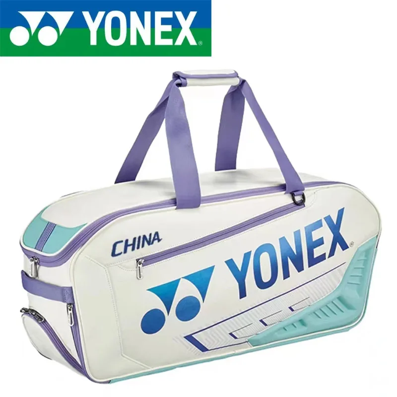 

YONEX New Tournament Rectangular Leather Tennis Badminton Racket Bag for 5-7 Racquets with Insulation W/MOG BA02331WEX