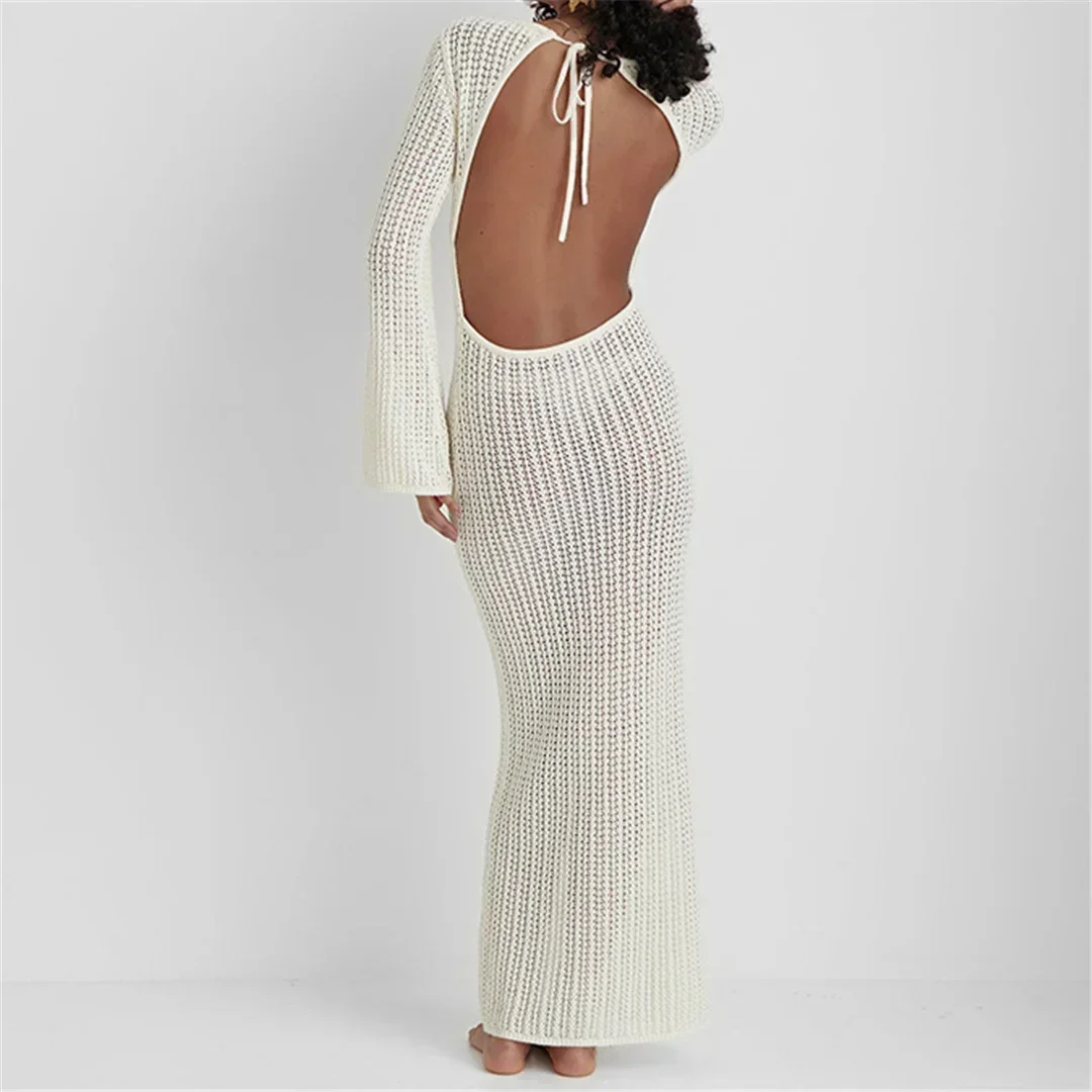 Fiore 3D Scollo a V Manica lunga Tunica lavorata a maglia all'uncinetto Copricostume Copricostume Abito da spiaggia Abbigliamento da spiaggia Abbigliamento da spiaggia Donna Donna V5852