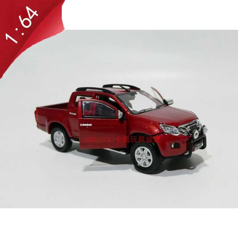 BM Diecast 1:64 ISUZU D-MAX Classic Red Alloy Pickup Model Can Open Door Adult Collection DIY Static Display Boy Toy