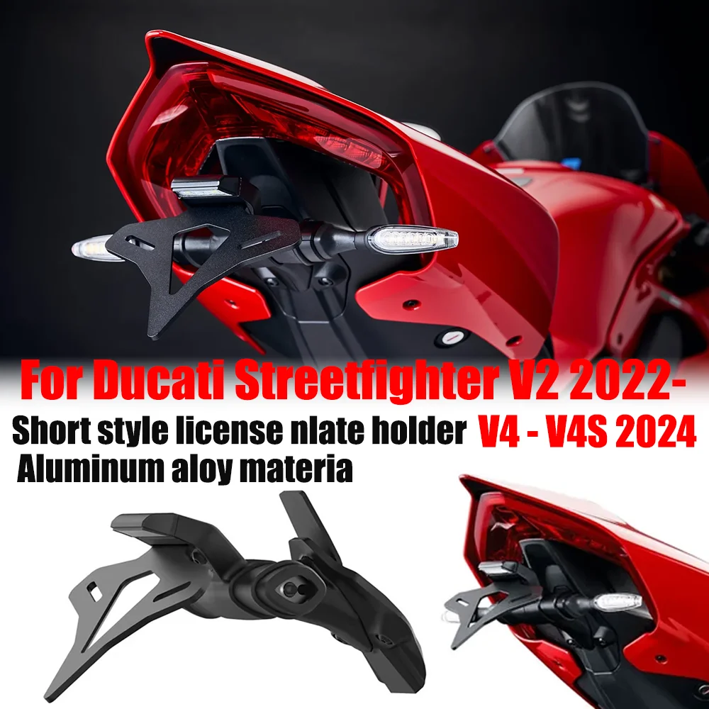 

Motorcycle Rear Short Tail Stock License Plate Holder Tailstock Frame Bracket For Ducati Streetfighter V2 2022- & V4 S V4S 2024