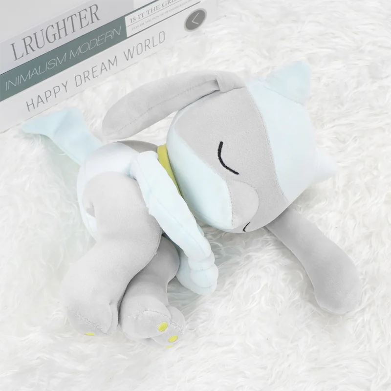 Pokemon riolu brinquedos de pelúcia bonito lucario pelúcia anime peluche enchimento macio sentado dormir evolução riolu boneca presente para crianças