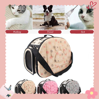 Pink Flower Pet Carrier Bag Foldable Breathable Small Dog Cat Outdoor Travel Shoulder Bag Portable Puppy Kitten Tote Supplies