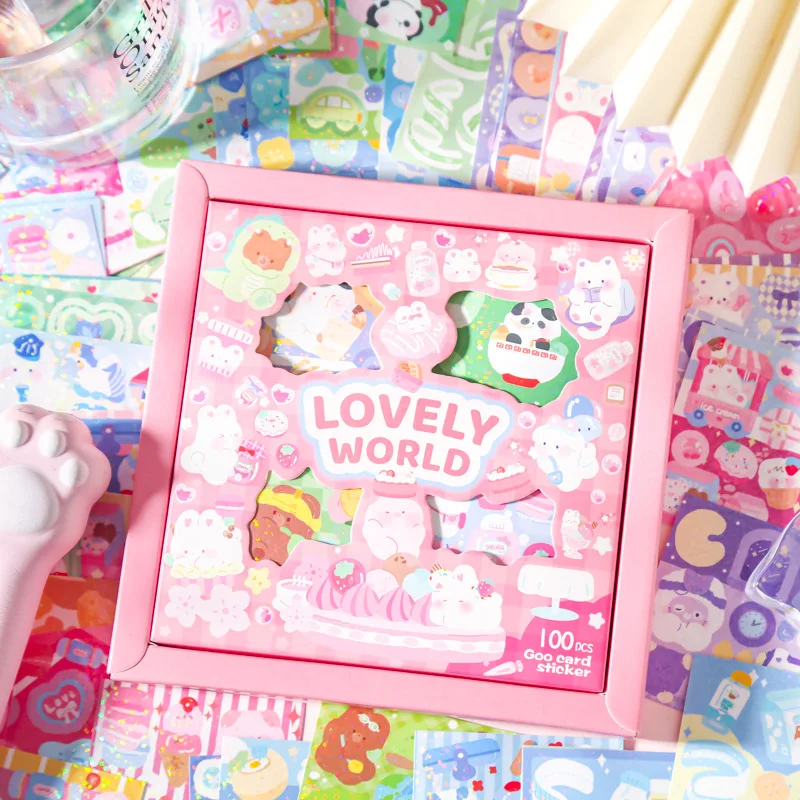 

Sticker Gift Box Soft Zoo Series Cute Creative Korean Goo Card Hand Account Material Sticker