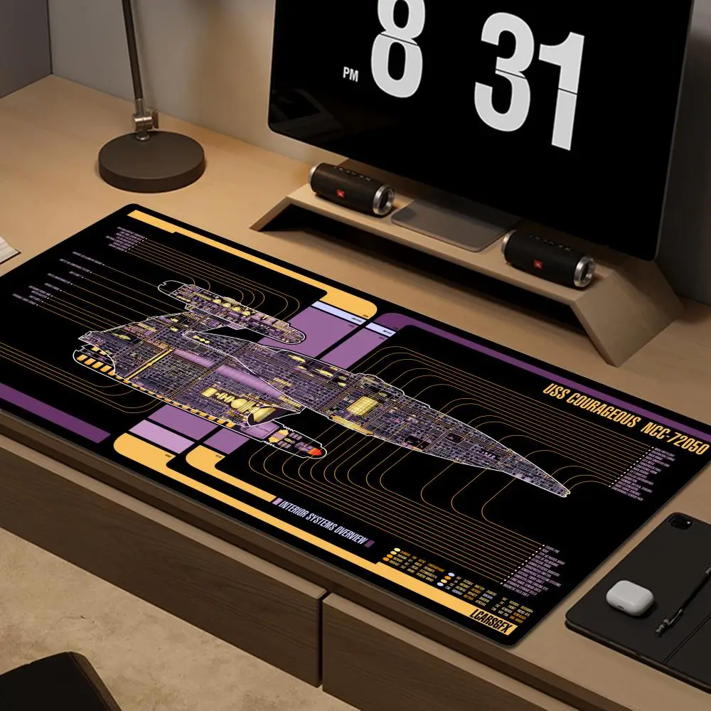 Raumschiff Blueprint Gamer Mauspad Schreibtischunterlage Computerschrank Star Trek Spiel Bürozubehör Tastatur Anime Extended Large