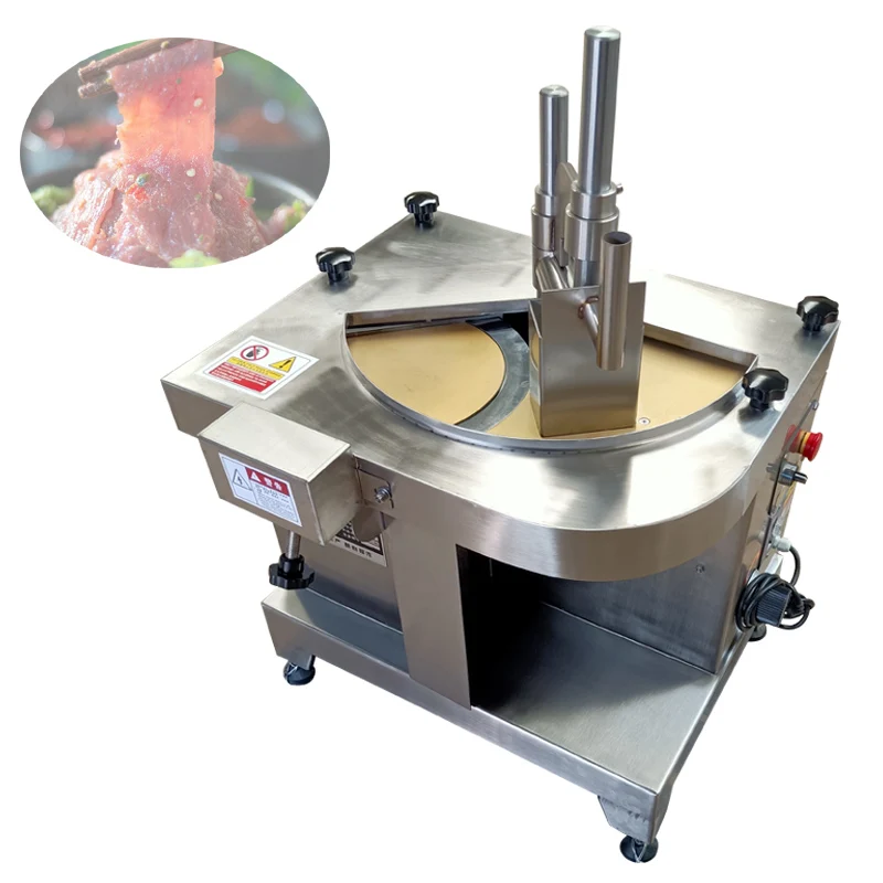 Slicer Fresh Meat Processing Machine For Canteens Hotpot Restaurants Automatic Meat Cutting Machines With Adjustable Thickness