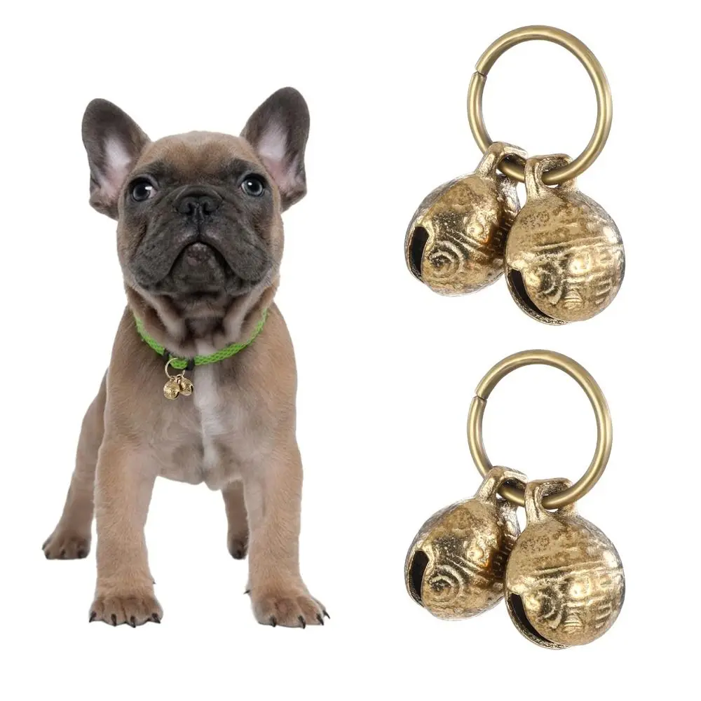 Decorative Brass Pet Collar Bells Anti Theft Extra Loud Dog Charm Bells Jingle Bells Key Rings Pet Pendant Bells Pets Training