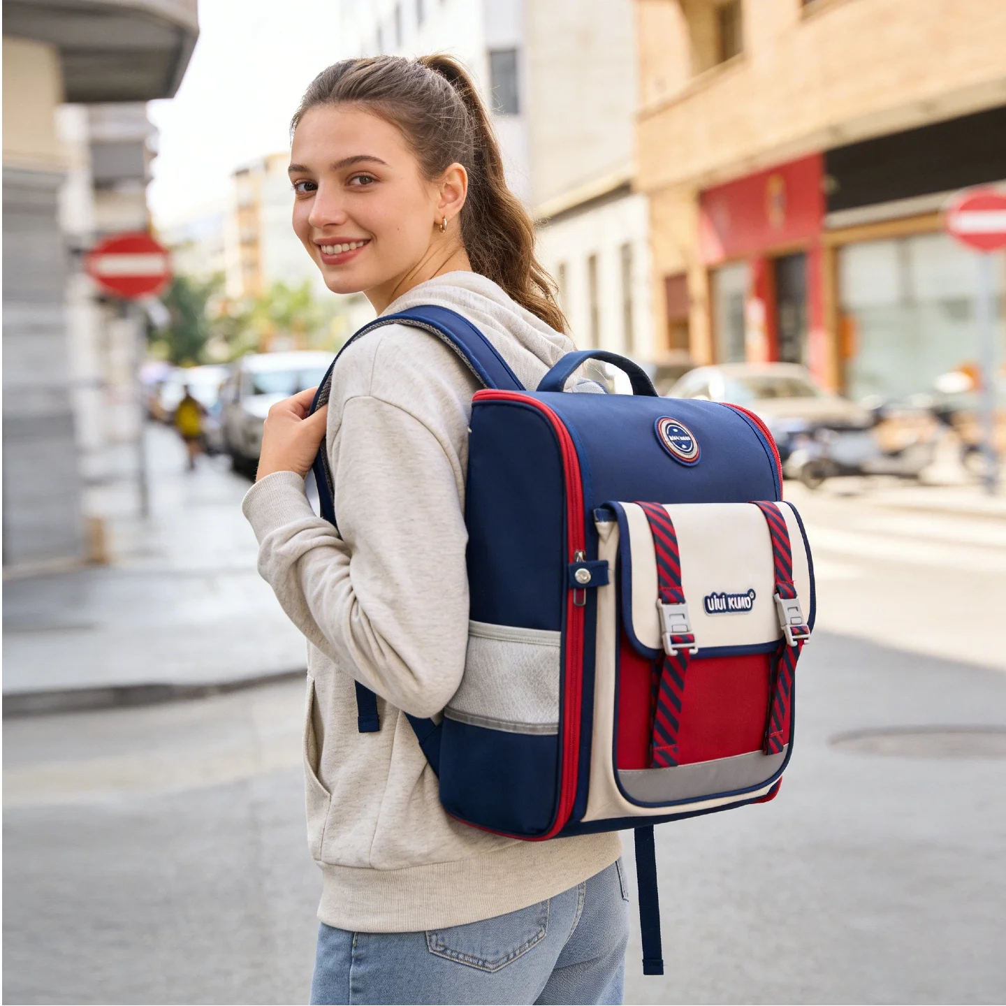 Large Capacity Student Backpack Suitable for Middle School Boys And Girls British Style Dual-Shoulder Bag Stress Relief