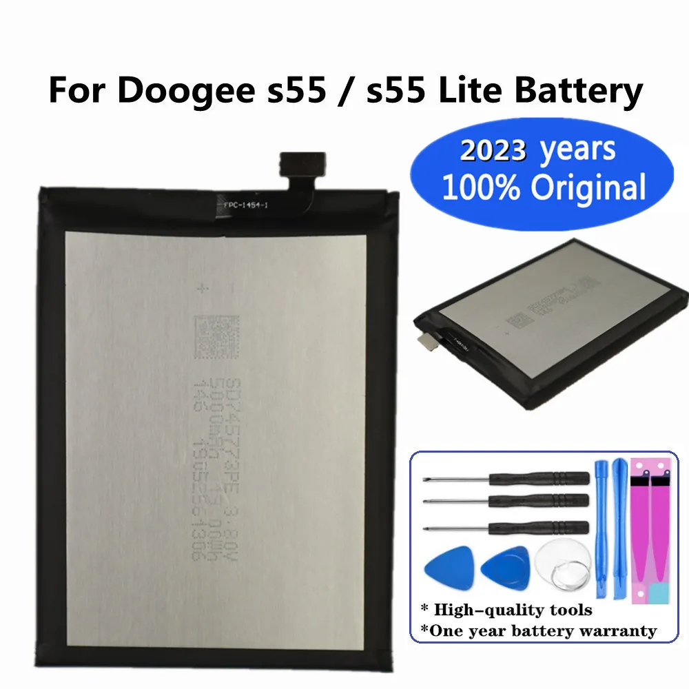 

2023 Years New 100% Original Battery 5500mah For Doogee S55 / S55 Lite s55Lite Lithium Polymer Smart Phone Bateria + tools