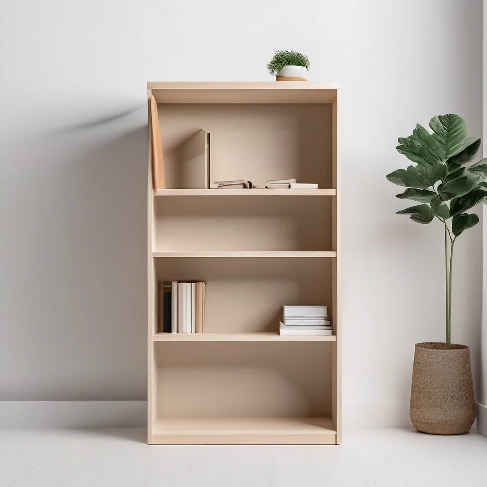 Stylish wooden bookshelf - versatile living room furniture for home office, bedroom, dining room, school or hotel use