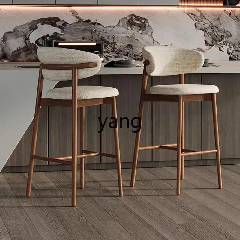 

TGF home solid wood high bar chair designer dining chair walnut silver goose bar chair