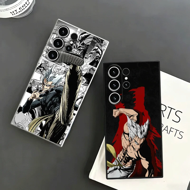 One P-Punch-Mans Garou Soft Phone Case For Samsung S24 S25 S26 Ultra S23 S22 Plus S21 S20 FE Edge + Black White Couple Cover