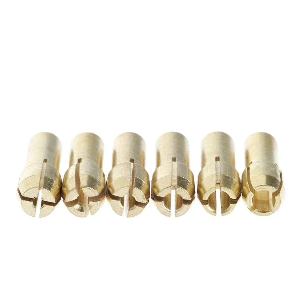 7 sztuk Mini uchwyt wiertarski akcesoria do narzędzi obrotowych M8X0.75mm nakrętka uchwytu z mosiężną tuleją zaciskową 1.0/1.6/2.0/2.4/3.0/3.2 do szlifierki elektrycznej