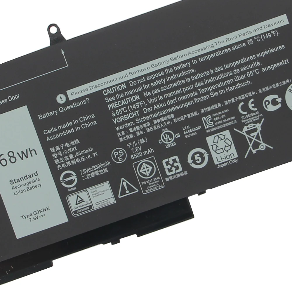 

GJKNX For DELL Latitude 5280 5290 5480 5490 5580 5590 3520 3530 M3520 M3530 P27S Laptop Battery