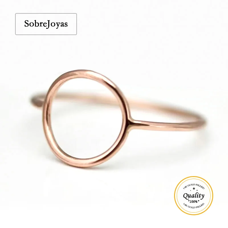 

14K Rose Gold Filled Open Circle Ring, DIY Jewelry Findings, Wholesale, Size 5, 6, 7, 8, 9