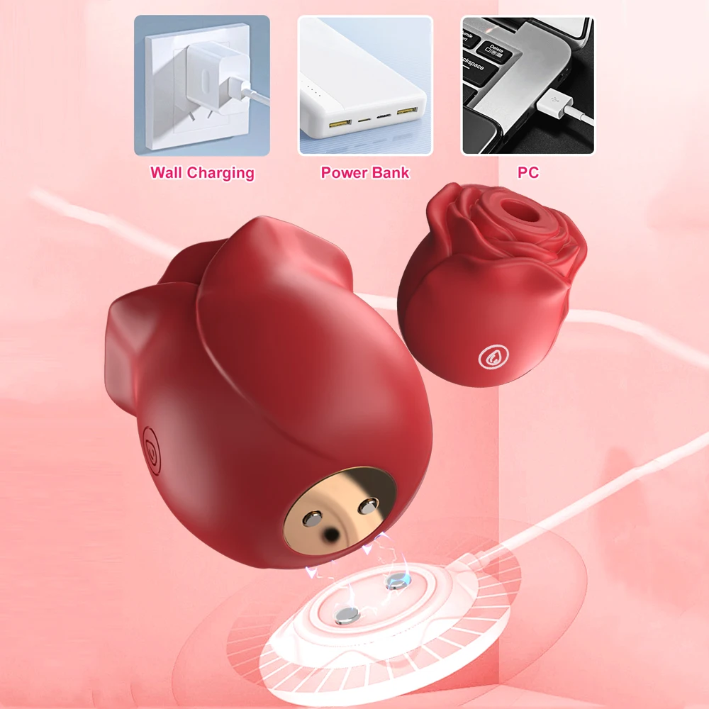 Rose Vagina Sucking Vibrator Women Nipple Anal Massager Oral Clitoral Vacuum Stimulator Female Masturbator Sex Toys for Adults view 4