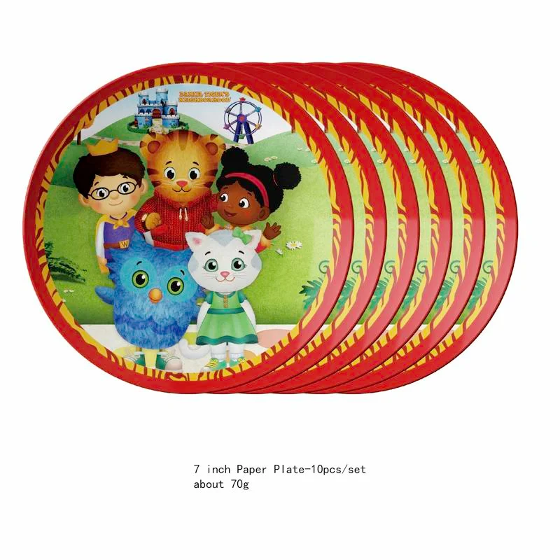 Disney Daniel Tiger's Neighborhood Plate Cup Cake Topper Balloon suministros para fiestas, vajilla de decoración de Favor, juguetes novedosos para niños de cumpleaños