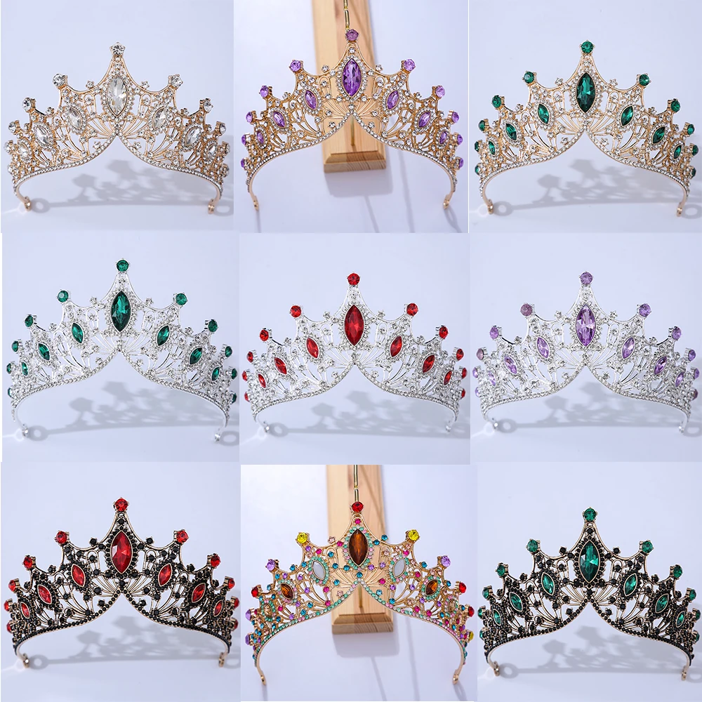 Baroque Wedding Headband Crystal Bridal Crowns and Tiaras Hair Jewelry Accessories Women Rhinestone Headwear Queen Diadem