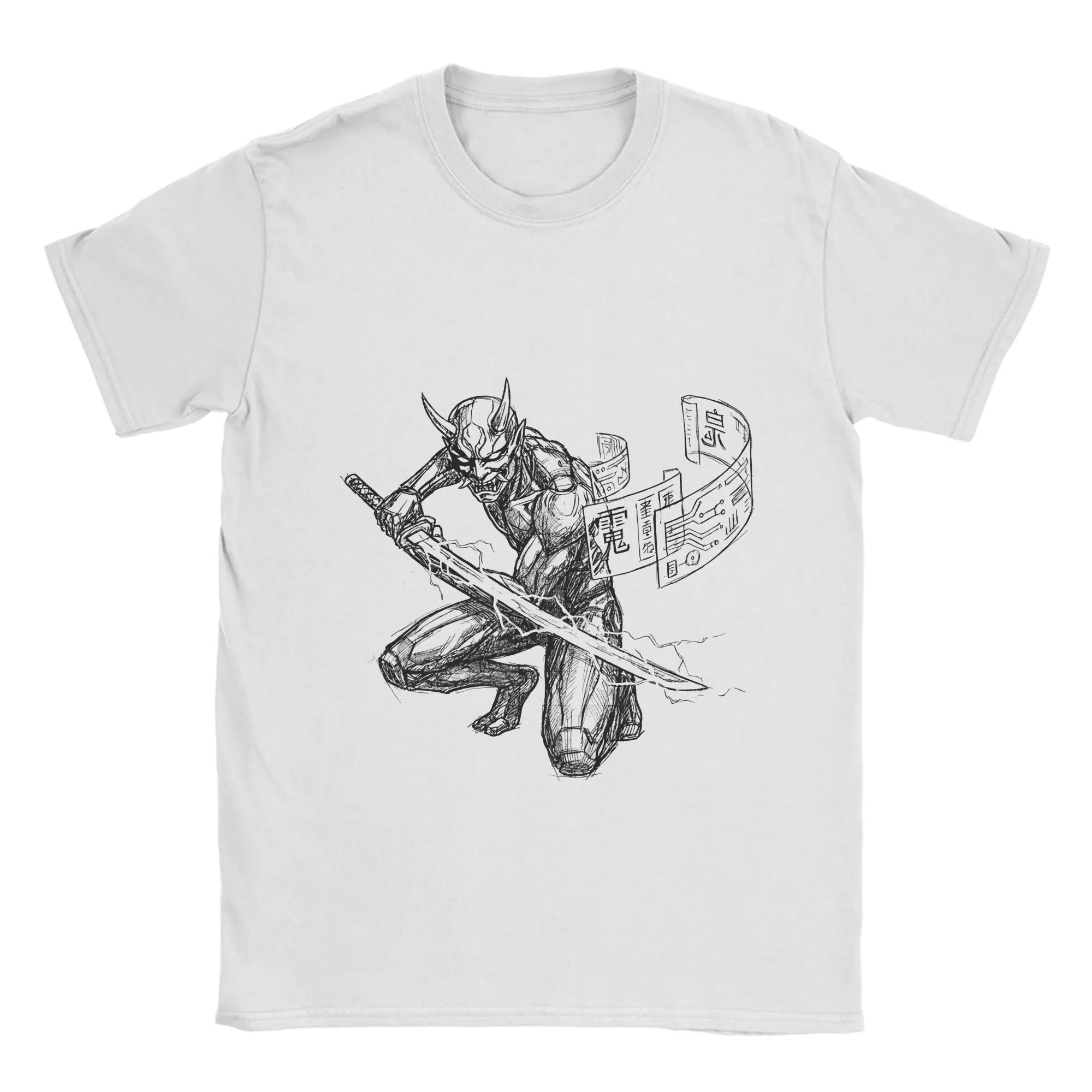 Men T-Shirt Ninja Scrolls Cool Cotton Tees Short Sleeve  T Shirt Crewneck Tops Gift Idea