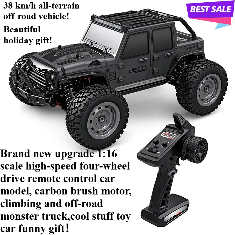 Cool Stuff Funny Gift-1:16 Full Scale High-speed 4WD Rc Car,Carbon Brush Off-road Monster Truck,Remote Control Car,Toys for Kids