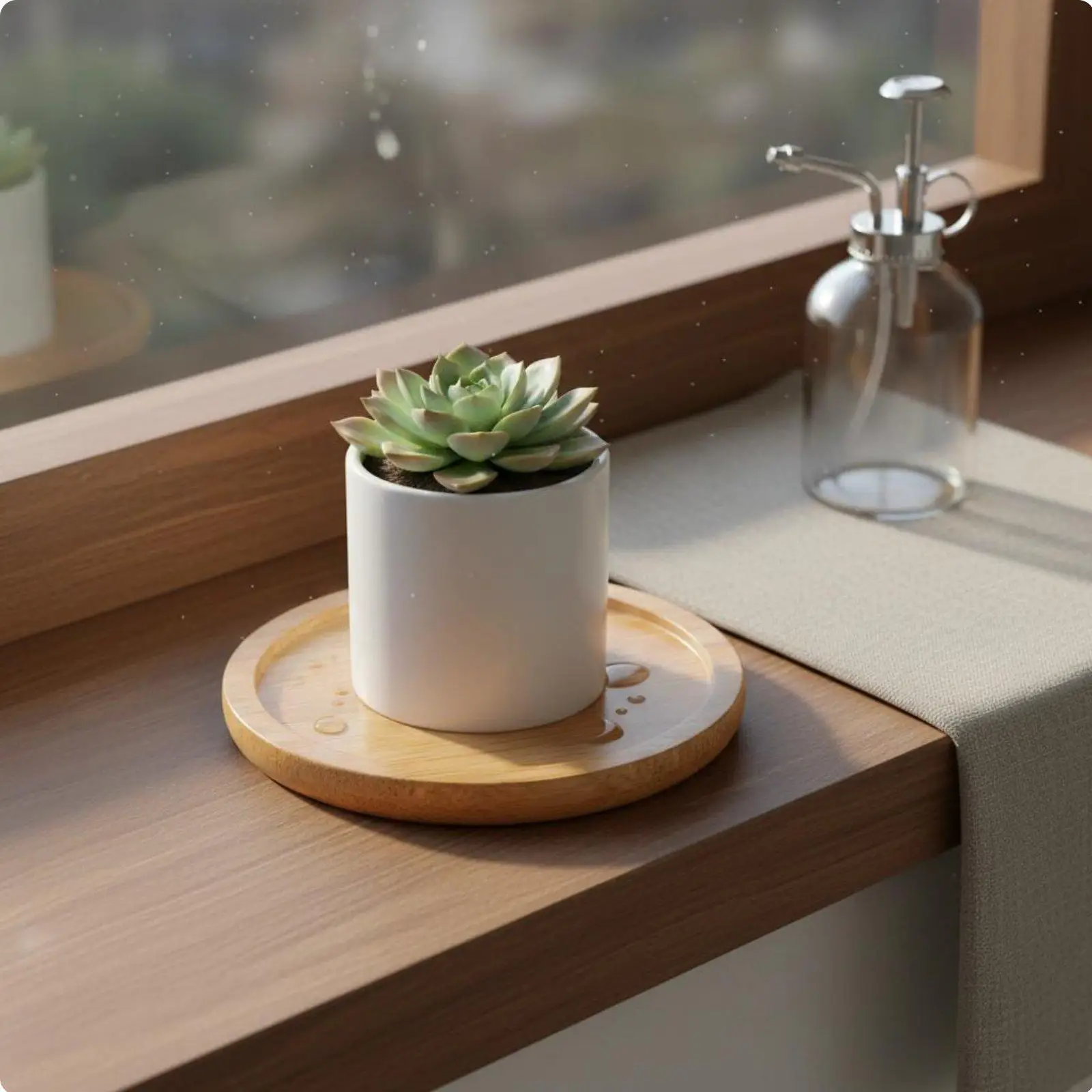 Industrial Tray Bamboo Wooden Plant Saucer Round Protective Drip Tray for Home and Office Planters