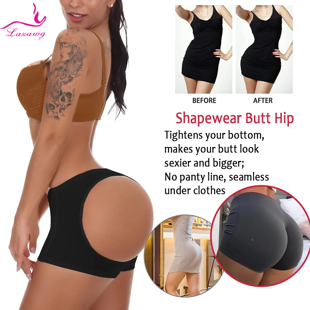 LAZAWG Women Butt Lifter Panties Booty Lifting Shorts Tummy Control Push Up Panty with Belt Hip Ehancer Underwear Body Shaper