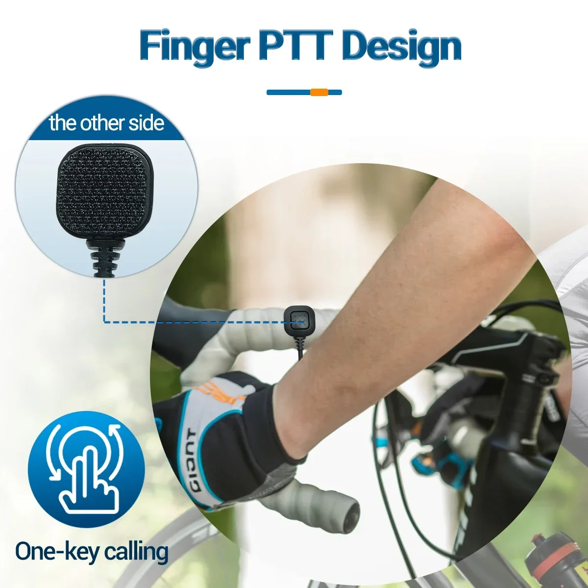 Baofeng 2Pin PTT  Adjustable Throat Mic Walkie-Talkie Headset Finger For Kenwood Baofeng UV 5R UV 82 AR-152 Two-way Radio view 3
