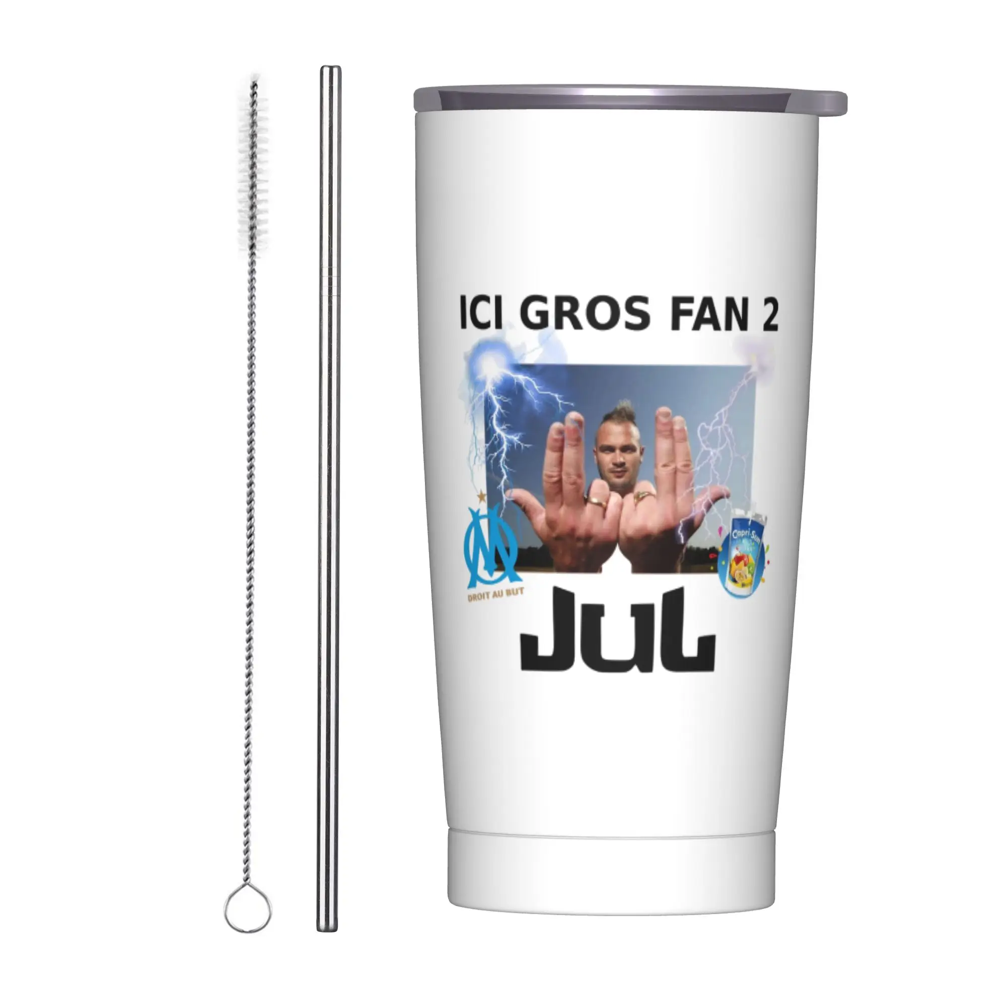 Stainless Steel Tumbler French Rapper Vote JUL  Thermal Mug  Leakproof Hot Drinks Car Mugs Travel Water Bottle