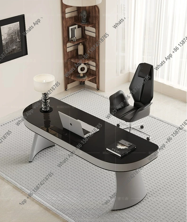 

j Italian minimalist designer high-end study desk household living room computer desk office table and chair combination