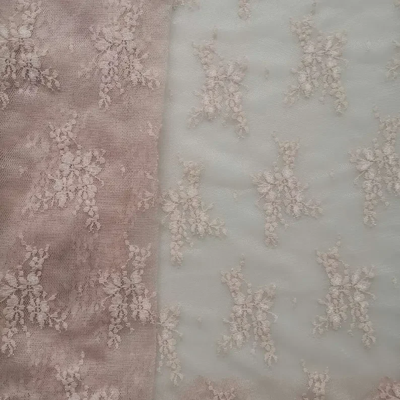 Grigio nero rosa albicocca fiore bianco ricamo tessuto di pizzo Elasticità floreale morbido tulle per abito da sposa Velo da sposa Tutu