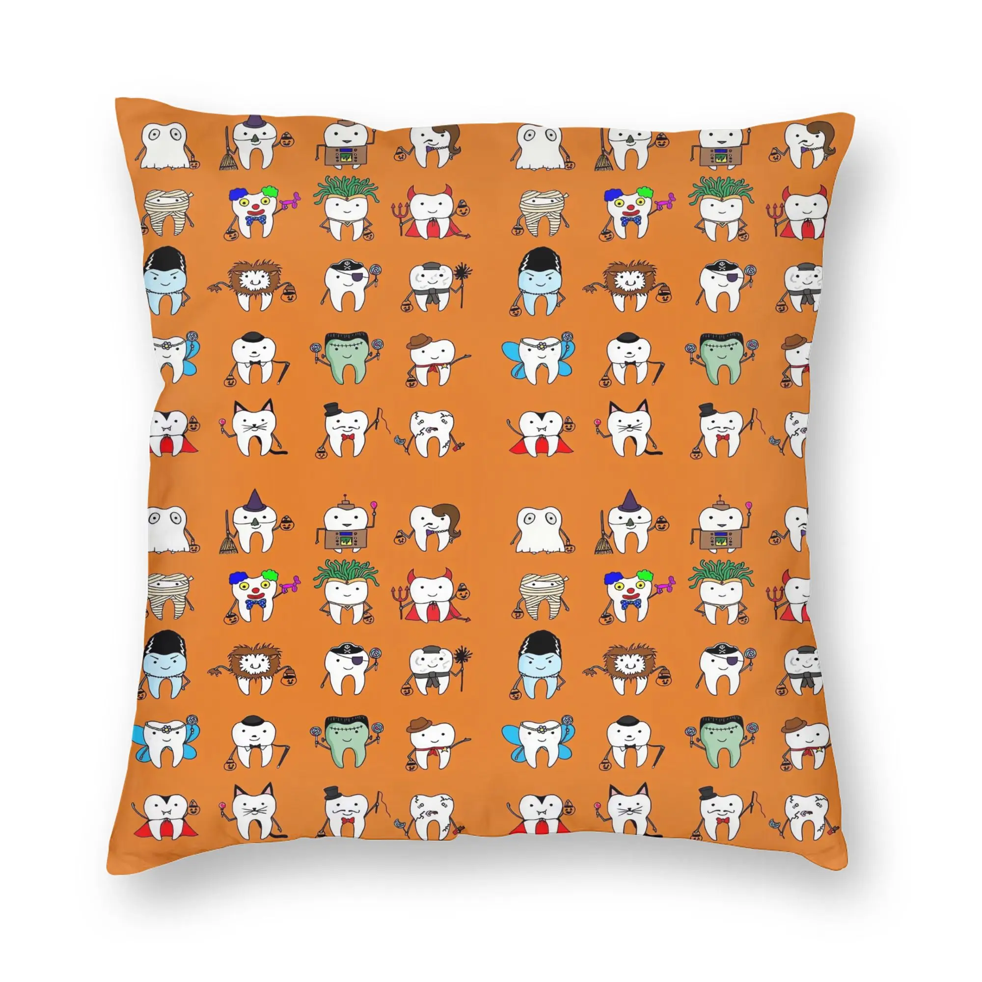 Cartoon spooky tooth Halloween Pillowcases  Cute Funny Pillow Case For Living Room Chair Design Pillow Cover