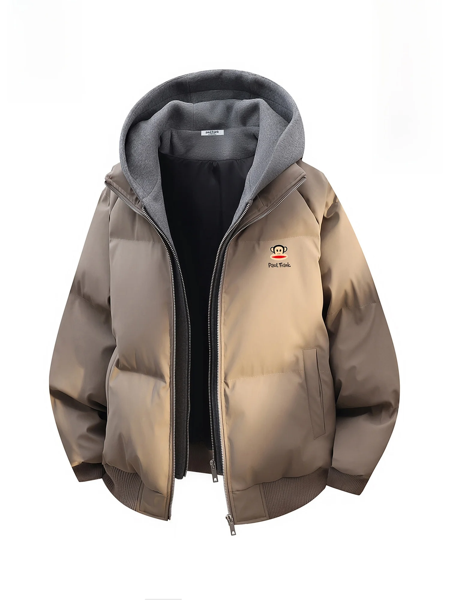 

Зимняя куртка Paul Frank: утепленная, свободного кроя, с капюшоном, из хлопка, для мужчин, молодежная, модная, из полиэфирного волокна, с длинными рукавами, на молнии