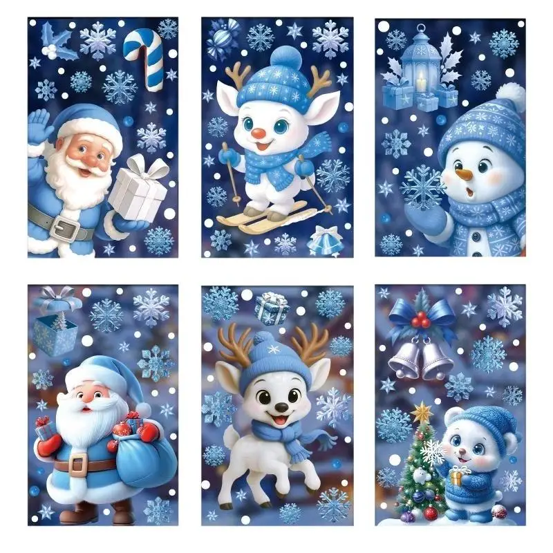 6 Stück Weihnachts-Fensteraufkleber, Wandaufkleber, Wanddekorationen für Kinderzimmer, fröhliche Weihnachtsdekorationen für Zuhause, Neujahrsaufkleber. – Detail 8