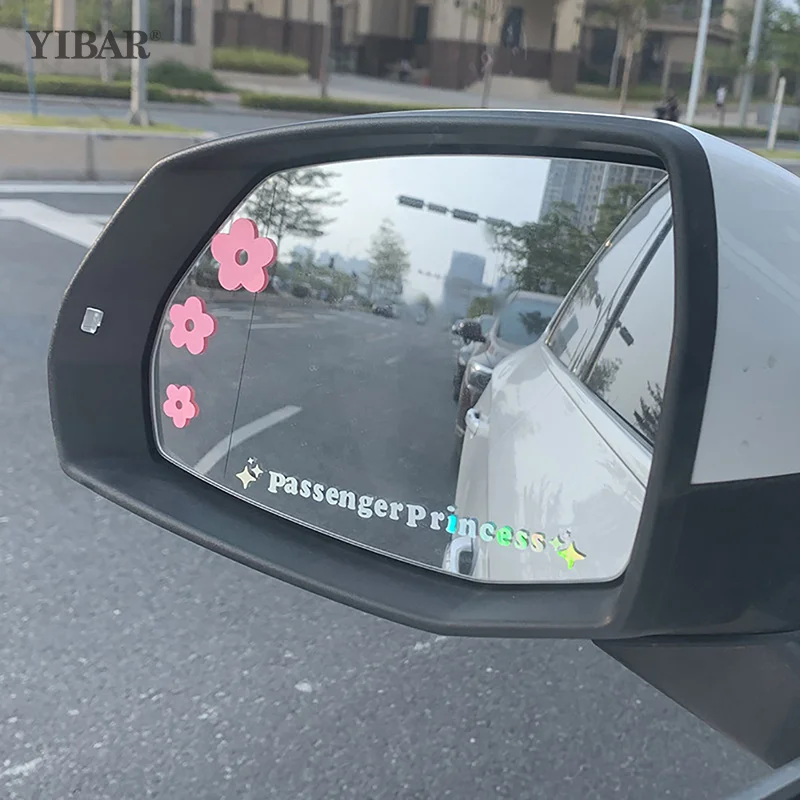 2pcs Mirror Decoration Sticker Passenger Princess Star Mirror Decal Sticker Rearview Mirror Car Vinyl Decoration Funny Car Decal