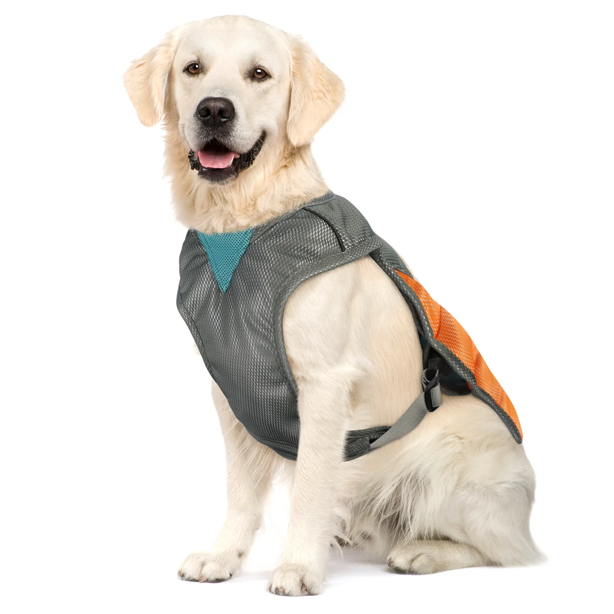 

POPETPOP Summer Pet Cooling Breathable Cooler Vest Reflective Safety Dog Puppy Harness Size L (Orange)