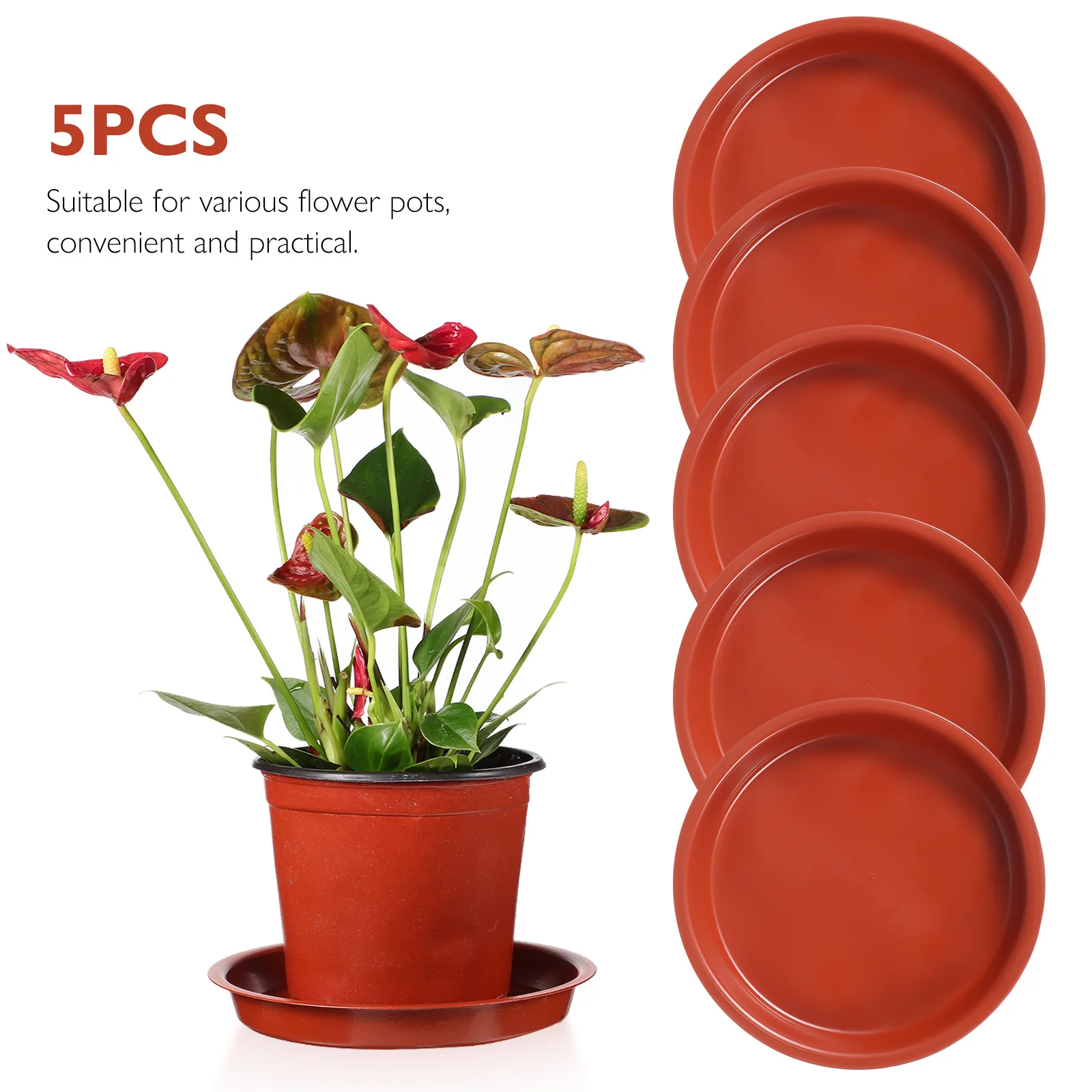 

5Pcs Round Plastic Plant Saucers Drip Trays for Flower Pots Indoor and Outdoor Decor Plant Saucer Pot Saucers for Plants