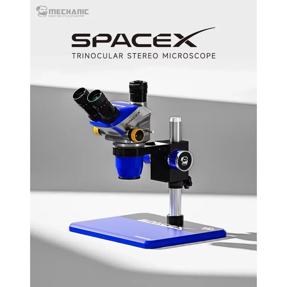 Ranlraka SPACE X-B11/SPACE X-TSD Trinocular Microscope 6 5X-65X Continuous Zoom for Phones PCB Electronic Magnify Repair Tool