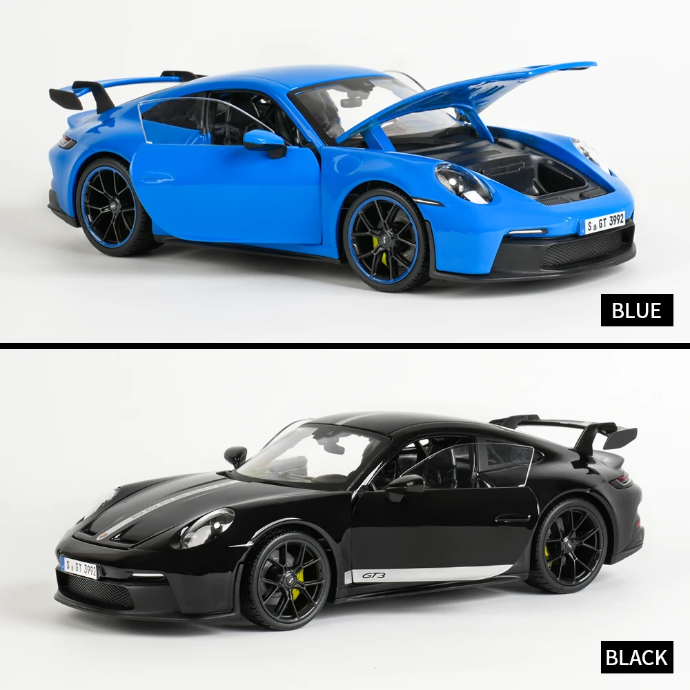 Maisto 1:18 2022 Porsche 911 GT3 Blue Sports Car Static Die Cast