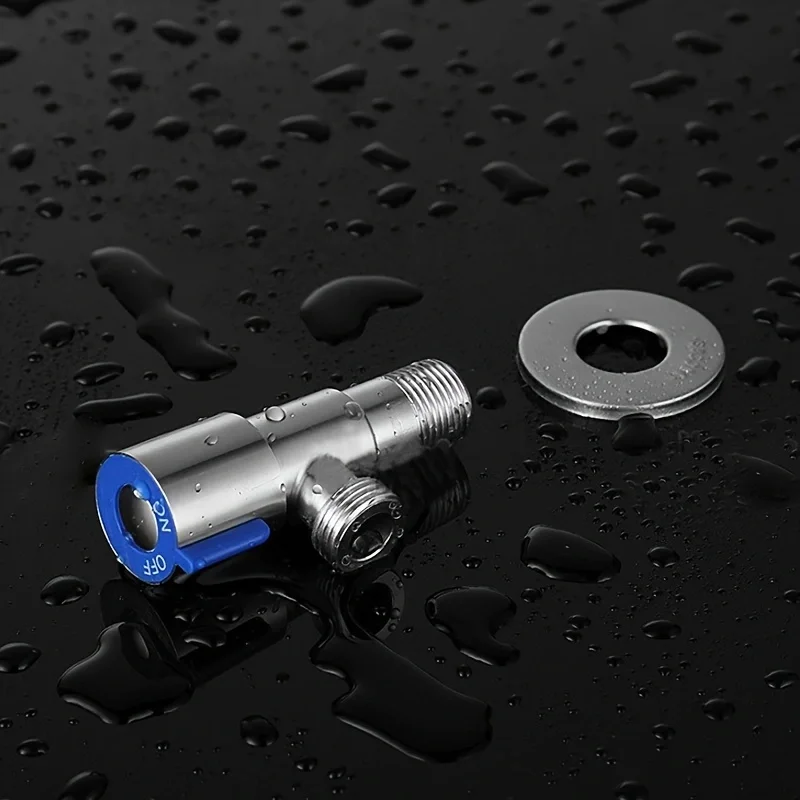 1pc Stainless Steel Hot And Cold Angle Valve, Large Flow Drain Toilet Water Stop Valve Triangle Valve Switch