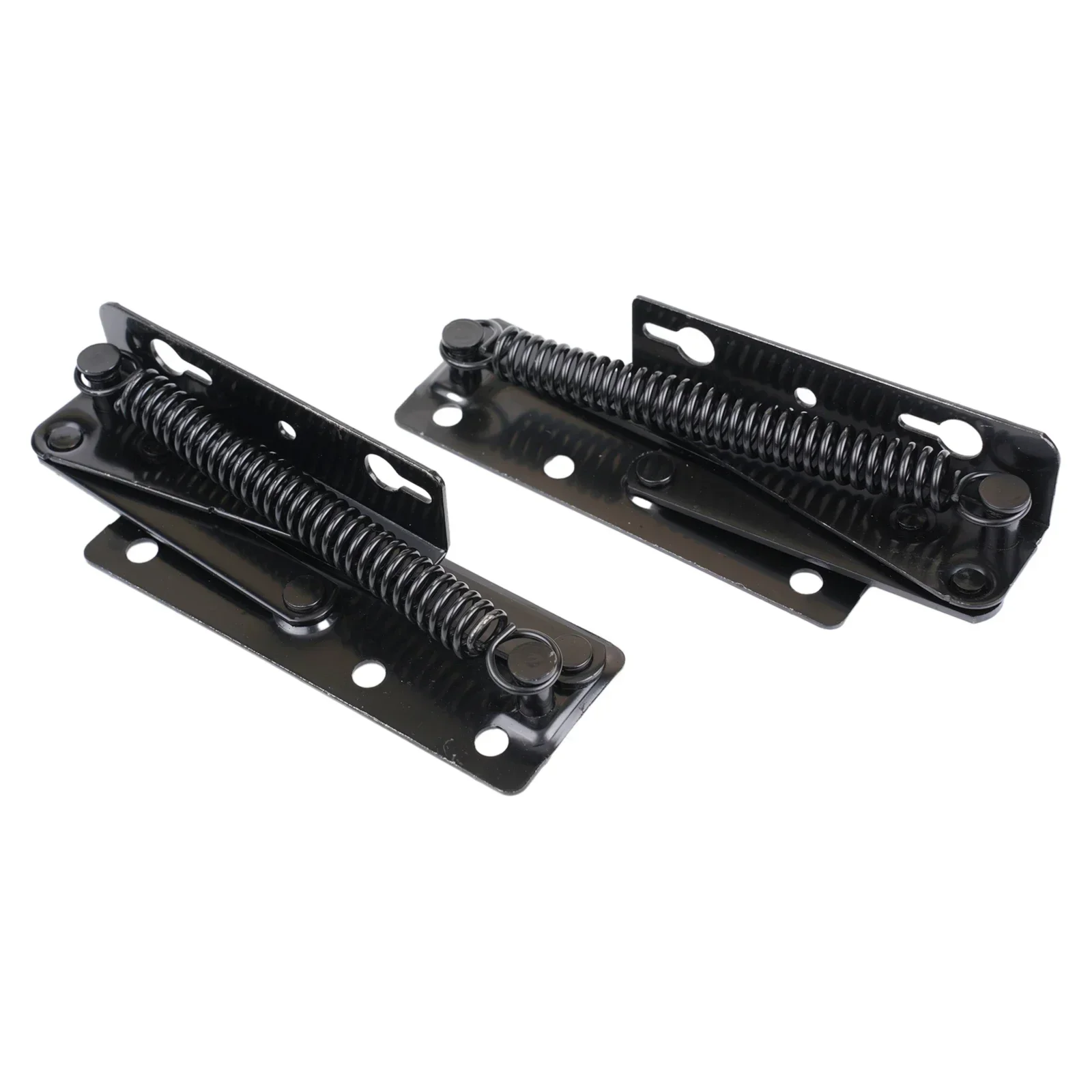 2Pcs 80 Degree Foldable Lifting Bracket Black Spring Hinges Sofa Hinge Lifters Furniture Storage Support Hinges